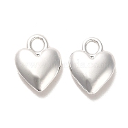 Long-Lasting Plated Alloy Charms, Heart, Silver, 14.5x11x3.5mm, Hole: 2.7mm(PALLOY-A006-18S)