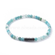 Natural Hemimorphite Stretch Bracelets, with Non-Magnetic Synthetic Hematite Beads, 2-1/8 inch(5.5cm)(BJEW-JB04677-03)