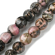 Natural Rhodonite Beads Strands, Faceted, Round, 10mm, Hole: 1.3mm, about 40pcs/strand, 16.14~16.22''(41~41.2cm)(G-H023-A01-01)