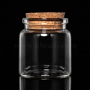 Glass Jar Glass Bottle for Bead Containers, with Cork Stopper, Wishing Bottle, Clear, 58x47mm, Bottleneck: 36mm in diameter, Capacity: 23ml(0.77 fl. oz)(CON-E008-58x47mm)