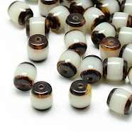 Resin Beads, Imitation Bodhi, Column, Coconut Brown, 9~10x9.5~10mm, Hole: 2mm(RESI-T001-10x10-B01)
