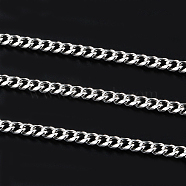 201 Stainless Steel Cuban Link Chains, Chunky Curb Chains, Twisted Chains, Unwelded, Stainless Steel Color, 11mm, Links: 13.5x10.5x3mm(CHS-L020-008P)