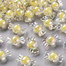 Transparent Acrylic Beads, Bead in Bead, AB Color, Candy, Yellow, 9x17x8.5mm, Hole: 2mm, about 960pcs/500g(TACR-S152-03B-SS2105)