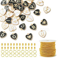 DIY Jewelry Making Kits, including Alloy Enamel Pendants & Jump Rings, Brass Ball Chain & Connector, Golden, 1.5mm(DIY-CJ0003-05)