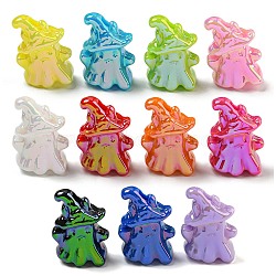 10Pcs Halloween Themed UV Plating Acrylic Beads, Ghost, Mixed Color, 23x16x12mm, Hole: 2mm, 10pcs(OACR-L017-08B)