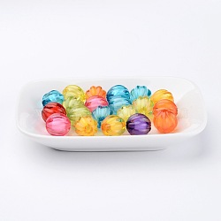Transparent Acrylic Beads, Bead in Bead, Pumpkin, Mixed Color, 14mm, Hole: 4mm(X-TACR-S098-M)