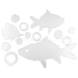 Custom Acrylic Wall Stickers, for Home Living Room Bedroom Decoration, Fish, 450x400mm(DIY-WH0249-063)