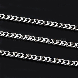 201 Stainless Steel Cuban Link Chains, Chunky Curb Chains, Twisted Chains, Unwelded, Stainless Steel Color, 11mm, Links: 13.5x10.5x3mm(CHS-L020-008P)