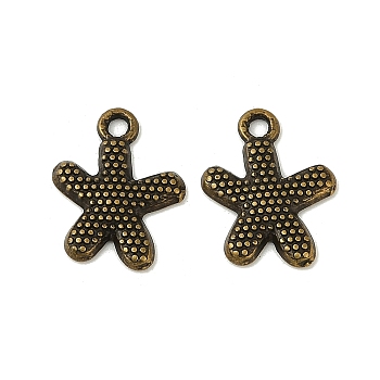 Tibetan Style Alloy Pendants, Lead Free and Cadmium Free, Antique Bronze, Starfish/Sea Stars, 13mm wide, 17mm long, hole: 2mm