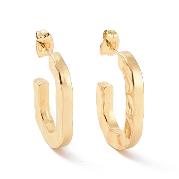 Ion Plating(IP) 304 Stainless Steel Stud Earring for Women, Letter C, Golden, 23x17x3mm, Pin: 0.8mm