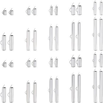 304 Stainless Steel Slide On End Clasp Tubes, Slider End Caps, Stainless Steel Color, 100pcs/box