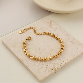 304 Stainless Steel Link Chain Bracelets for Women, Golden, 6.69 inch(17cm)