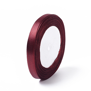 3/8 inch(10mm) Dark Red Satin Ribbon for Hairbow DIY Party Decoration, 25yards/roll(22.86m/roll)