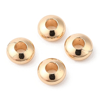 Brass Beads, Cadmium Free & Lead Free, Rondelle, Long-Lasting Plated, Light Gold, 4x2mm, Hole: 1.6mm