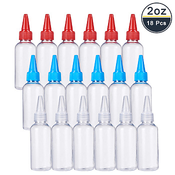 BENECREAT Plastic Glue Bottles, Mixed Color, 12.4x3.5cm, capacity: 60ml, 6pcs/color, 18pcs/set