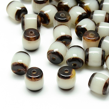 Resin Beads, Imitation Bodhi, Column, Coconut Brown, 9~10x9.5~10mm, Hole: 2mm
