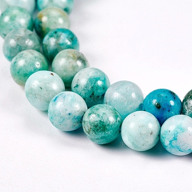 Natural Gemstone Hemimorphite Round Beads Strands(G-L145-6mm-01)-3