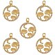 5Pcs Brass Micro Pave Clear Cubic Zirconia Pendants(ZIRC-SZ0003-33C)-1