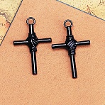 Halloween Alloy Pendants, for Jewelry Necklace Bracelet Making Crafts, Cross, 40x25mm(FIND-SZC0010-161)