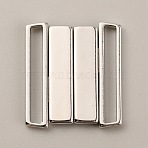 Alloy Bikini Clips, Bra Clasp Replacement Part, Lingerie Front Closure, Platinum, 28x25x2.5mm, Inner Diameter: 25x3mm(FIND-WH0152-38)