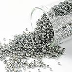 TOHO 15/0 Round Beads, Japanese Seed Beads, (PF565) PermaFinish Silver Grey Metallic, 1.5mm, Hole: 0.7mm, about 15000pcs/50g(SEED-XTR15-PF0565)
