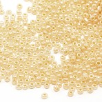 12/0 Glass Seed Beads, Ceylon, Round, Round Hole, Champagne Yellow, 12/0, 2mm, Hole: 1mm, about 3333pcs/50g, 50g/bag, 18bags/2pounds(SEED-US0003-2mm-153)