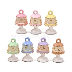 Alloy Enamel Pendants, Table Lamp Charms, Mixed Color, 19x10~10.5mm, Hole: 1.7mm(AL-CBA90C6-04)