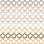 80Pcs 8 Styles Zinc Alloy Bead Frame, Flower, Mixed Color, 15~15.5x15.5x3mm, Hole: 1.2~1.5mm, 10pcs/style(FIND-SP0020-75)