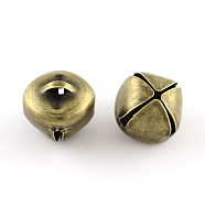 Iron Bell Charms, Antique Bronze, 13x12.5x12.5mm, Hole: 4.5x3mm(IFIN-Q112-06AB)