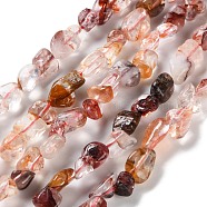 Natural Hematoid Quartz/Ferruginous Quartz Beads Strands, Nuggets, Tumbled Stone, 4.5~11.5x3~7x3.5~6mm, Hole: 1~1.2mm, about 48~68pcs/strand, 15.35~15.94''(39~40.5cm)(G-P497-01C-01)