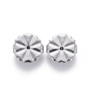 304 Stainless Steel Ear Nuts, Butterfly Earring Backs for Post Earrings, Flower, Stainless Steel Color, 10.5x4.5mm, Hole: 1.2mm(STAS-F203-06P)