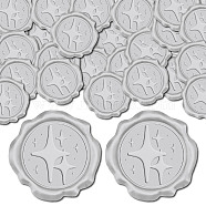 Adhesive Wax Seal Stickers, Envelope Seal Decoration, For Craft Scrapbook DIY Gift, Silver Color, Star, 30mm, 100pcs/box(DIY-CP0009-53B-07)