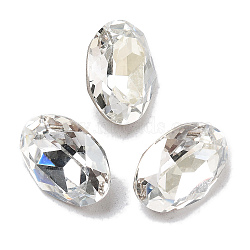 K9 Glass, Imitation Czech Rhinestone, Oval, Silver Shade, 14x10x6mm(GLAA-H034-06E-001SS)