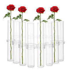 Glass Tube, Hydroponic Plant Vase, with Plastic S-shaped Hook, Clear, 30.5x180mm, Inner Diameter: 27mm(AJEW-WH0009-29B)