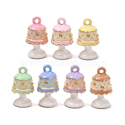 Alloy Enamel Pendants, Table Lamp Charms, Mixed Color, 19x10~10.5mm, Hole: 1.7mm(AL-CBA90C6-04)