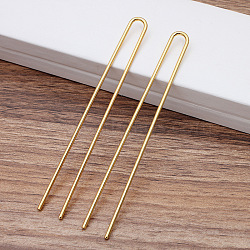 Iron Hair Forks Findings, Hair Accessories, Straight Stick U-Shape, Golden, 110x11mm(OHAR-PW0001-103G)