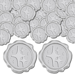 Adhesive Wax Seal Stickers, Envelope Seal Decoration, For Craft Scrapbook DIY Gift, Silver Color, Star, 30mm, 100pcs/box(DIY-CP0009-53B-07)