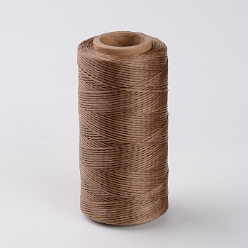 Flat Waxed Polyester Cords, Camel, 1x0.3mm, about 284.33 yards(260m)/roll