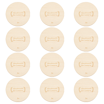Handmade Hoop Wooden Disc, Engraved Plywood Circle for Hoop DIY Craft Projects, BurlyWood, 76x3mm