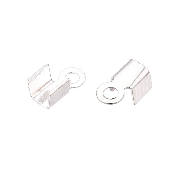 Iron Cord Ends, Silver, 5.5~6x3mm, Hole: 1.2mm