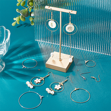 Kit para hacer aretes colgantes con anillo envolvente de alambre unicraftale DIY(DIY-UN0003-65)-3