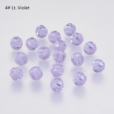 6mm Medium Purple Round Glass Beads