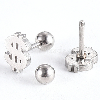 Tarnish Resistant 201 Stainless Steel Barbell Cartilage Earrings(EJEW-R147-27)-2