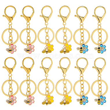Mixed Color Bees Alloy Keychain
