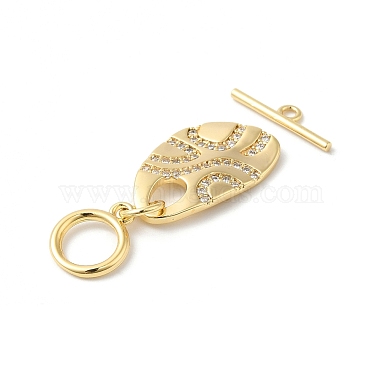 Brass Micro Pave Clear Cubic Zirconia Toggle Clasps(KK-P234-63G)-3