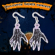 3 Pairs 3 Style Skeleton Hand & Bat & Bottle Acrylic Dangle Earrings for Halloween(EJEW-AN0002-93)-3