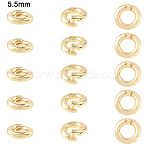 10Pcs Brass Locking Jump Rings, Open Round, Real 14K Gold Plated, 5.5x2.5mm, 10 Gauge, Inner Diameter: 2.5mm(KK-YW0003-96A-G)