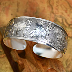 Retro & Bohemian Style Alloy Cuff Bangles for Women, Antique Silver, Tiger, Inner Diameter: 2-3/8 inch(6cm)(FS-WG4A806-15)