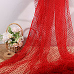 Polyester Polka Dot Fabric, Clothing Accessories, Red, 2280x0.2mm, 2 yards/pc(DIY-PH0038-36C)