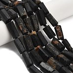 Natural Black Tourmaline Beads Strands, Faceted, Column, Grade AB, 11~18x7~8.5x6~8mm, Hole: 1.4mm, about 31~32pcs/strand, 15.55~17.20''(39.5~43.7cm)(G-F716-01-B01)